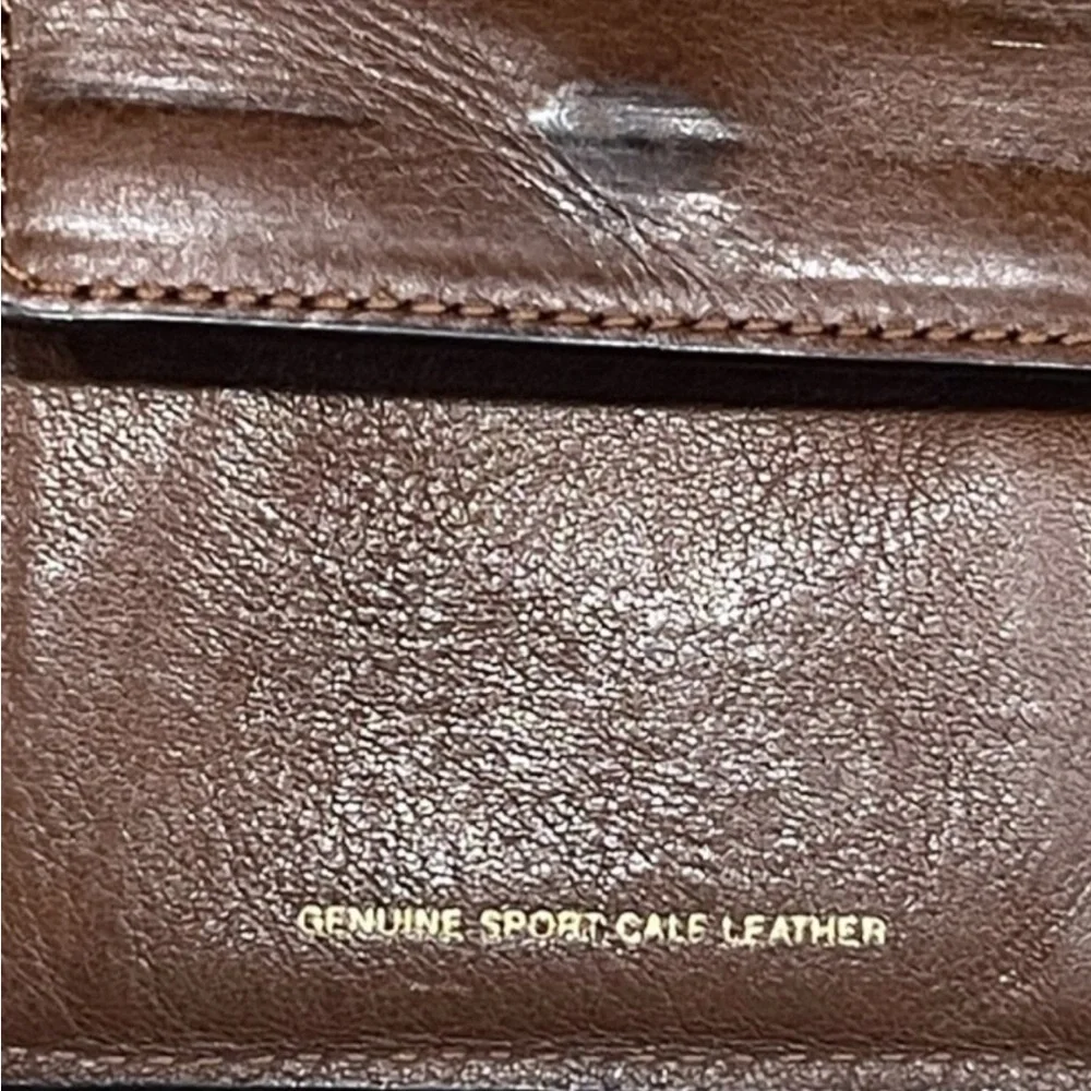 Coach Dark Brown Leather Bifold Wallet with Coin Pouch